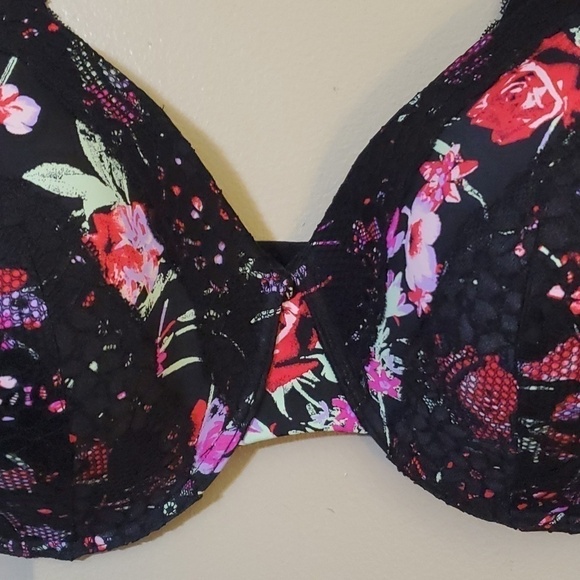 Ashley Stewart Floral Underwire Bra Size 46DDD - Picture 2 of 5